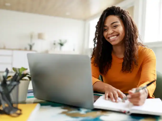 Female nurse learning how to test out of college courses
