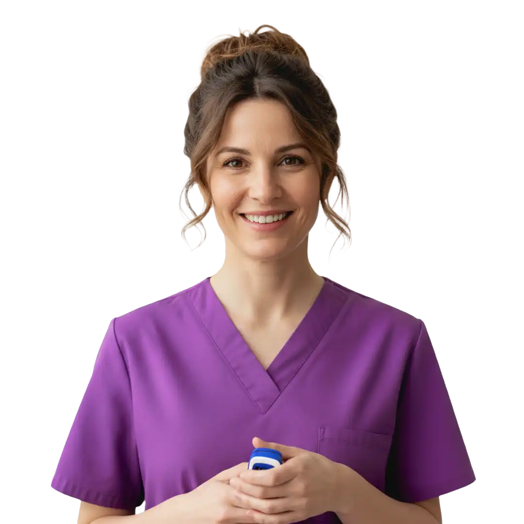 Respiratory therapist working through RT to RN career pathway online to complete RT to RN bridge program