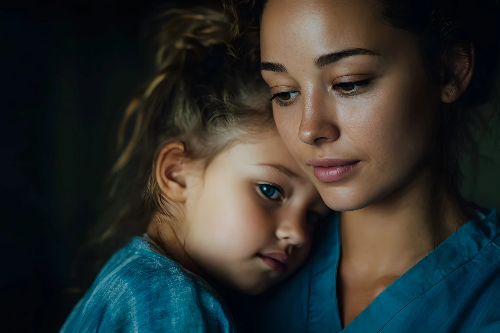 School nurse comforts student after active shooter emergency.