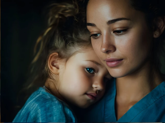 School nurse comforts student after active shooter emergency.