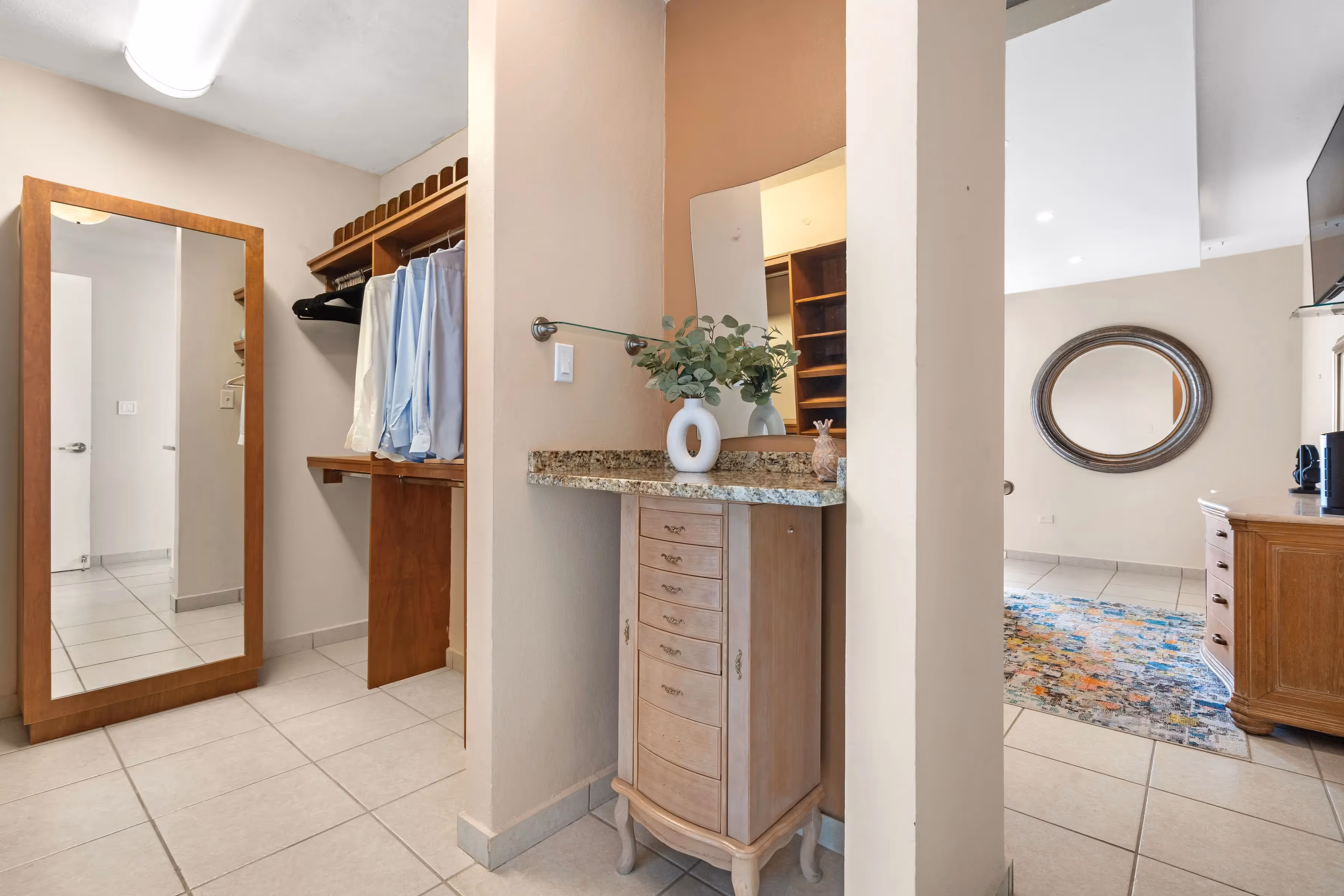 Ample laundry room with additional storage