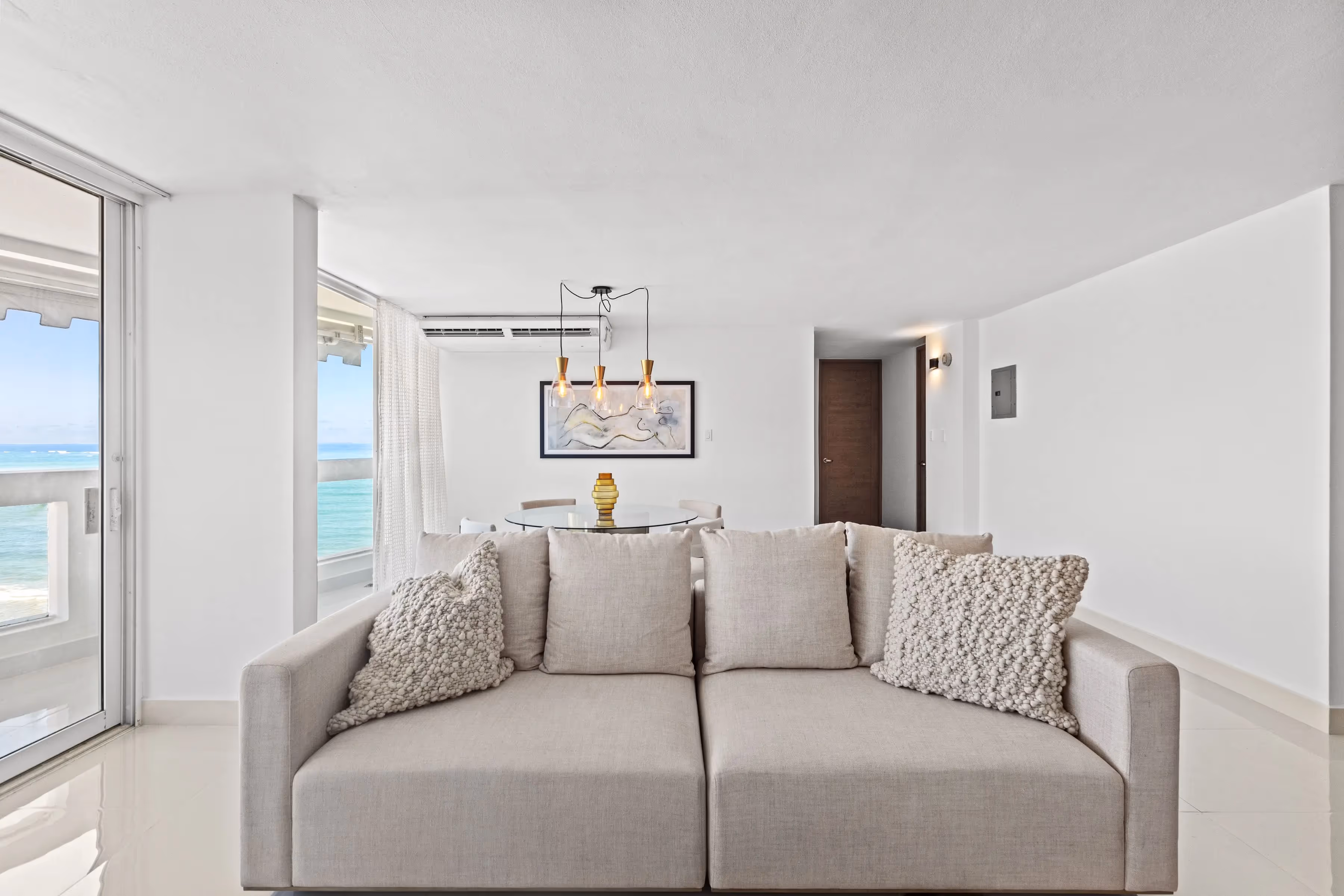 Living room with beach view