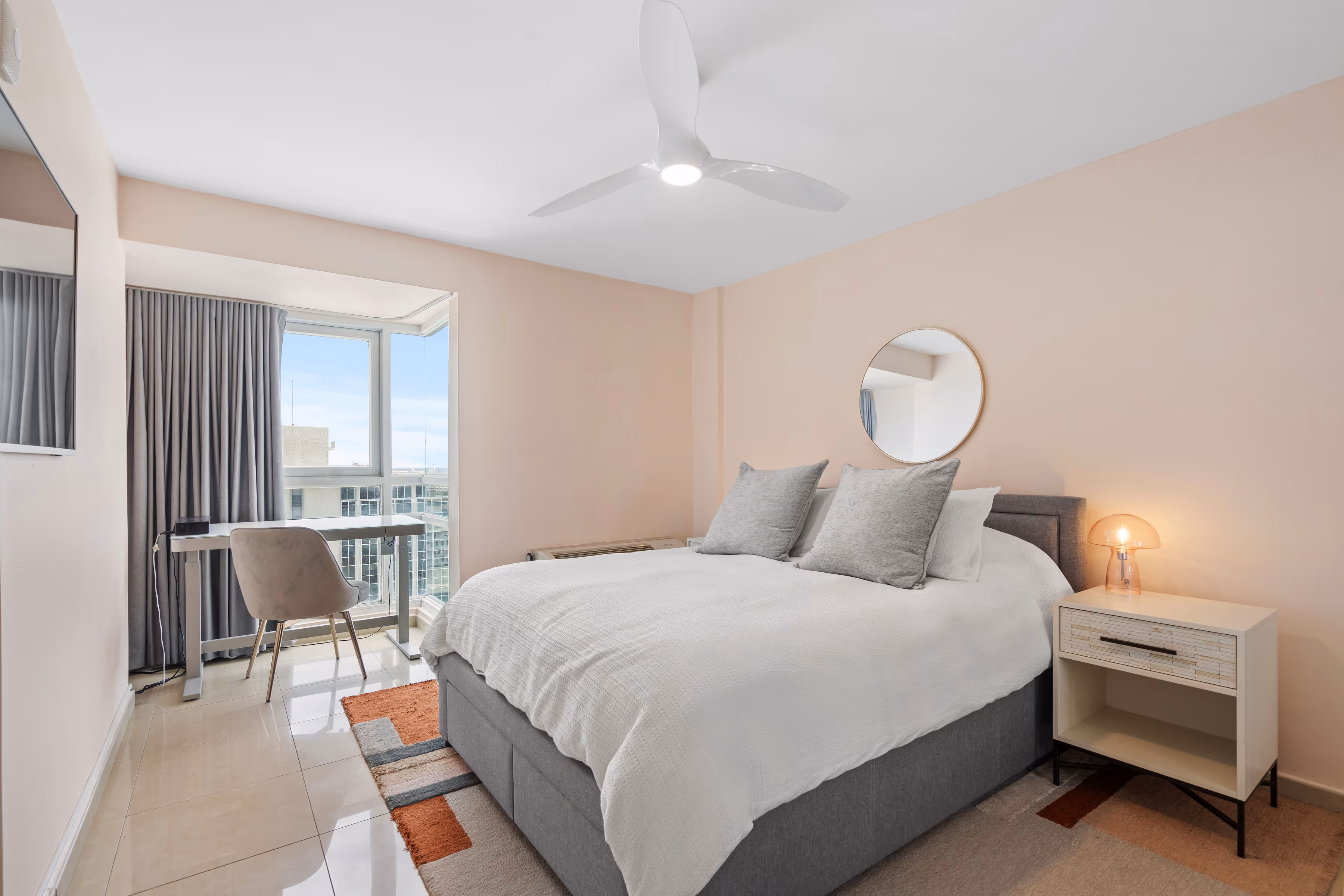 Storm shutters on balcony for hurricane protection in Puerto Rico condo