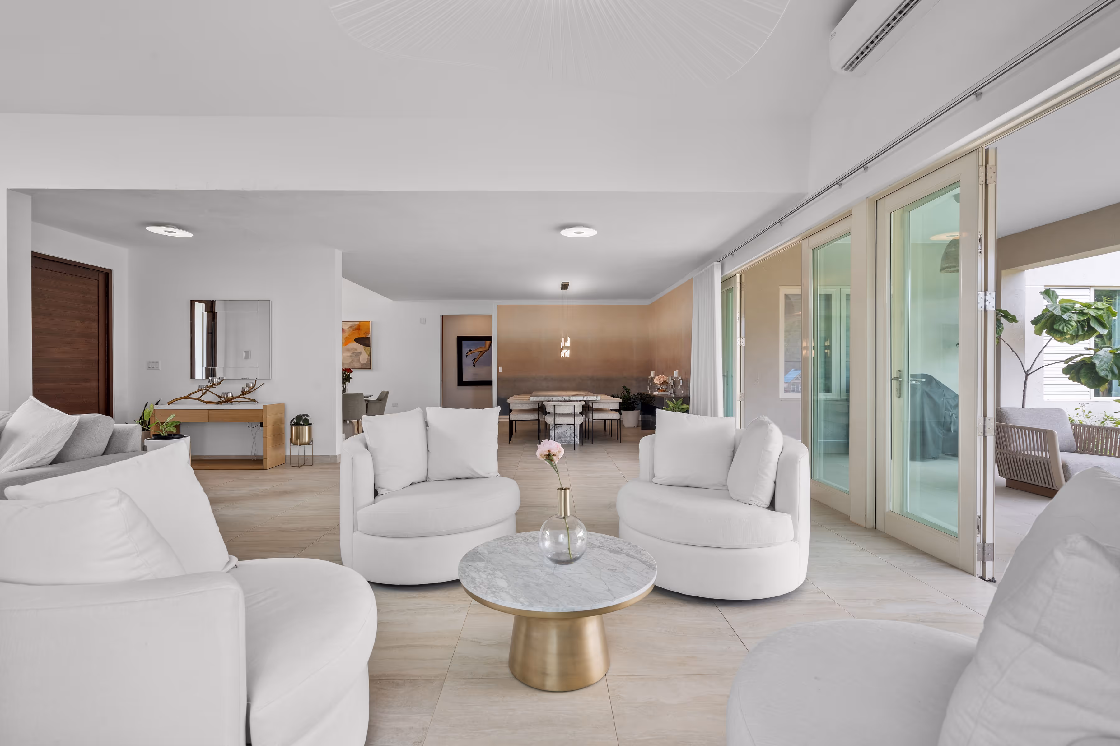 Elegant kitchen with quartz countertops and island