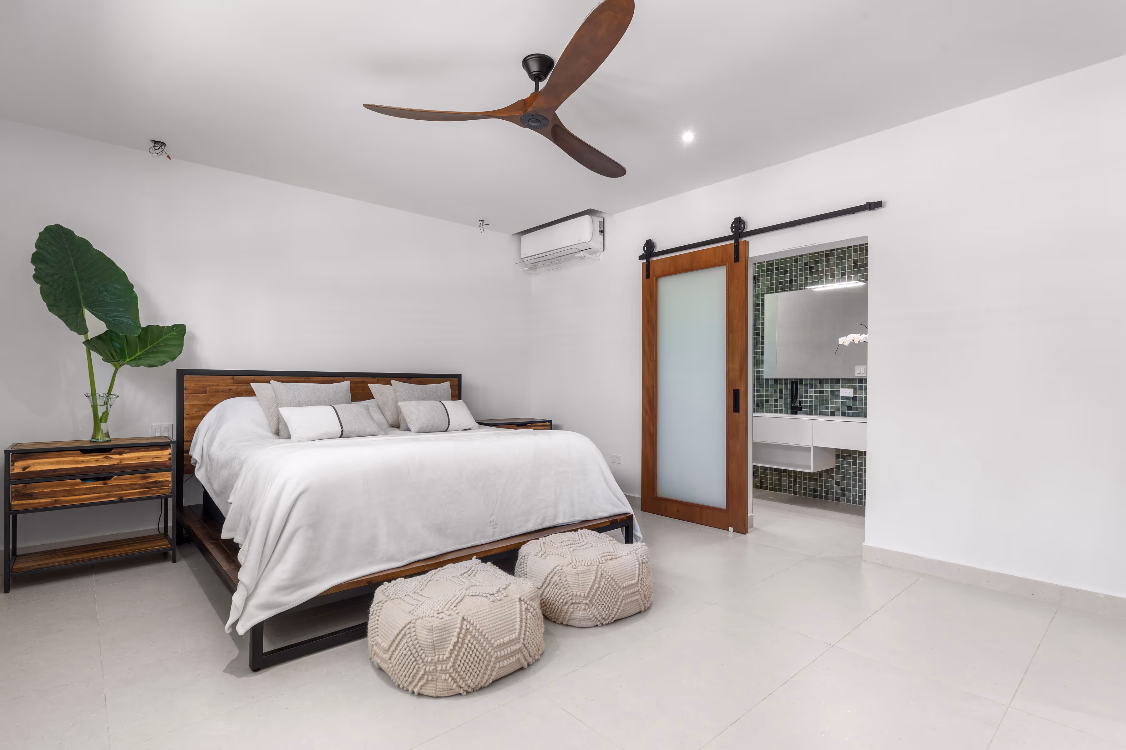 Elegant entrance foyer leading to open concept living and dining spaces