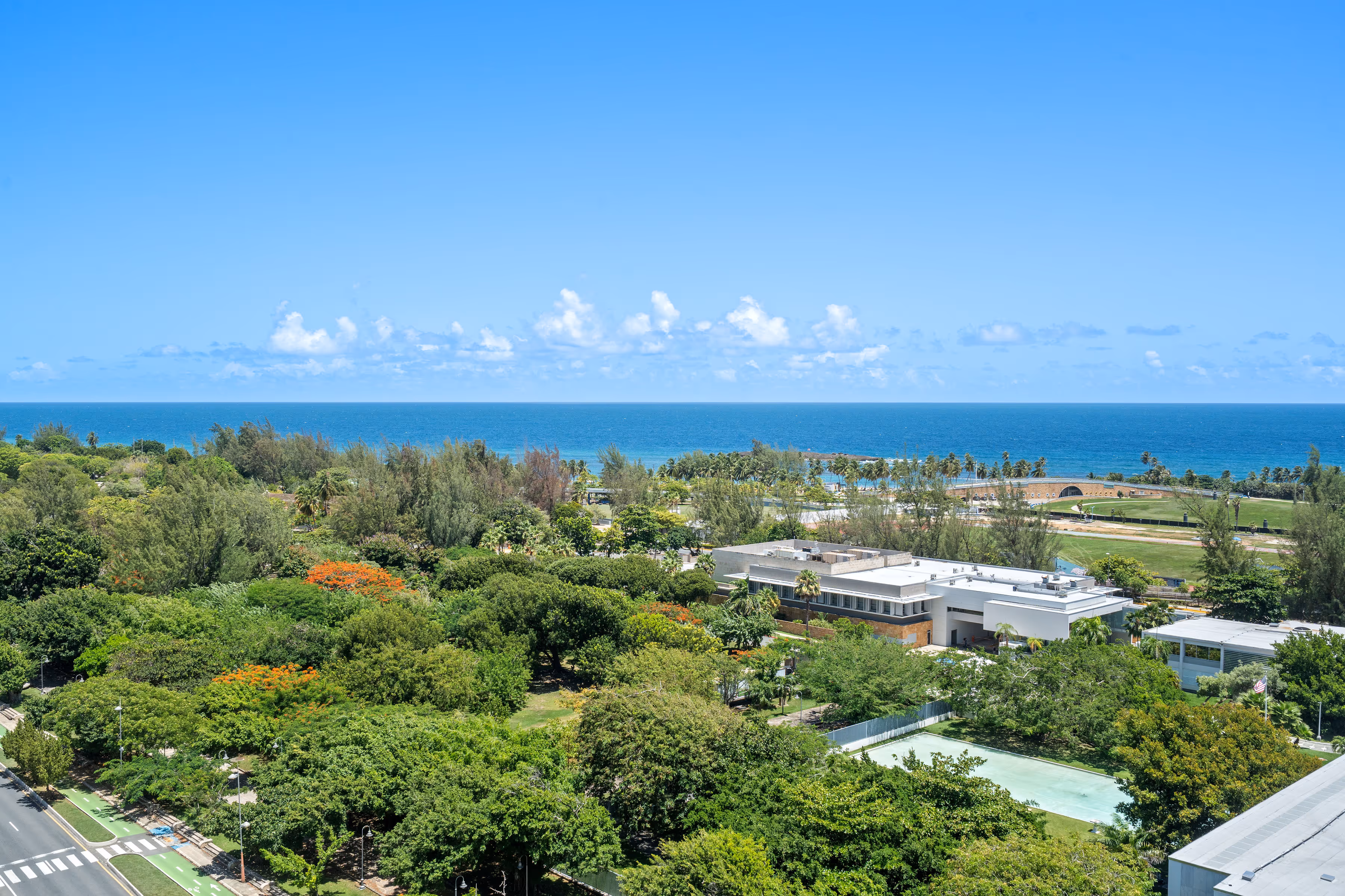 Modern remodeled kitchen with brand-new appliances in San Juan luxury penthouse