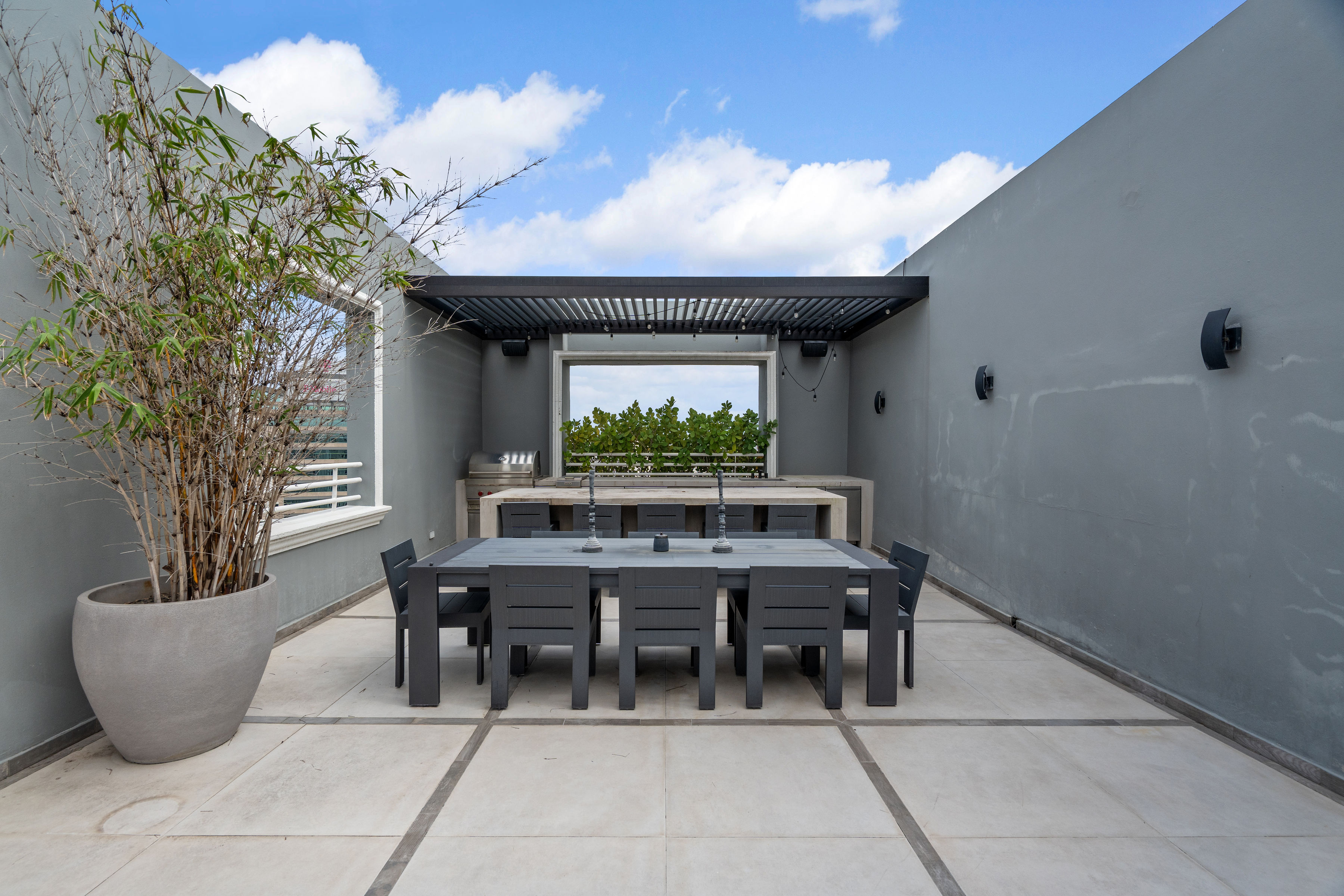 Walk in closets inside luxury primary suite in Guaynabo penthouse