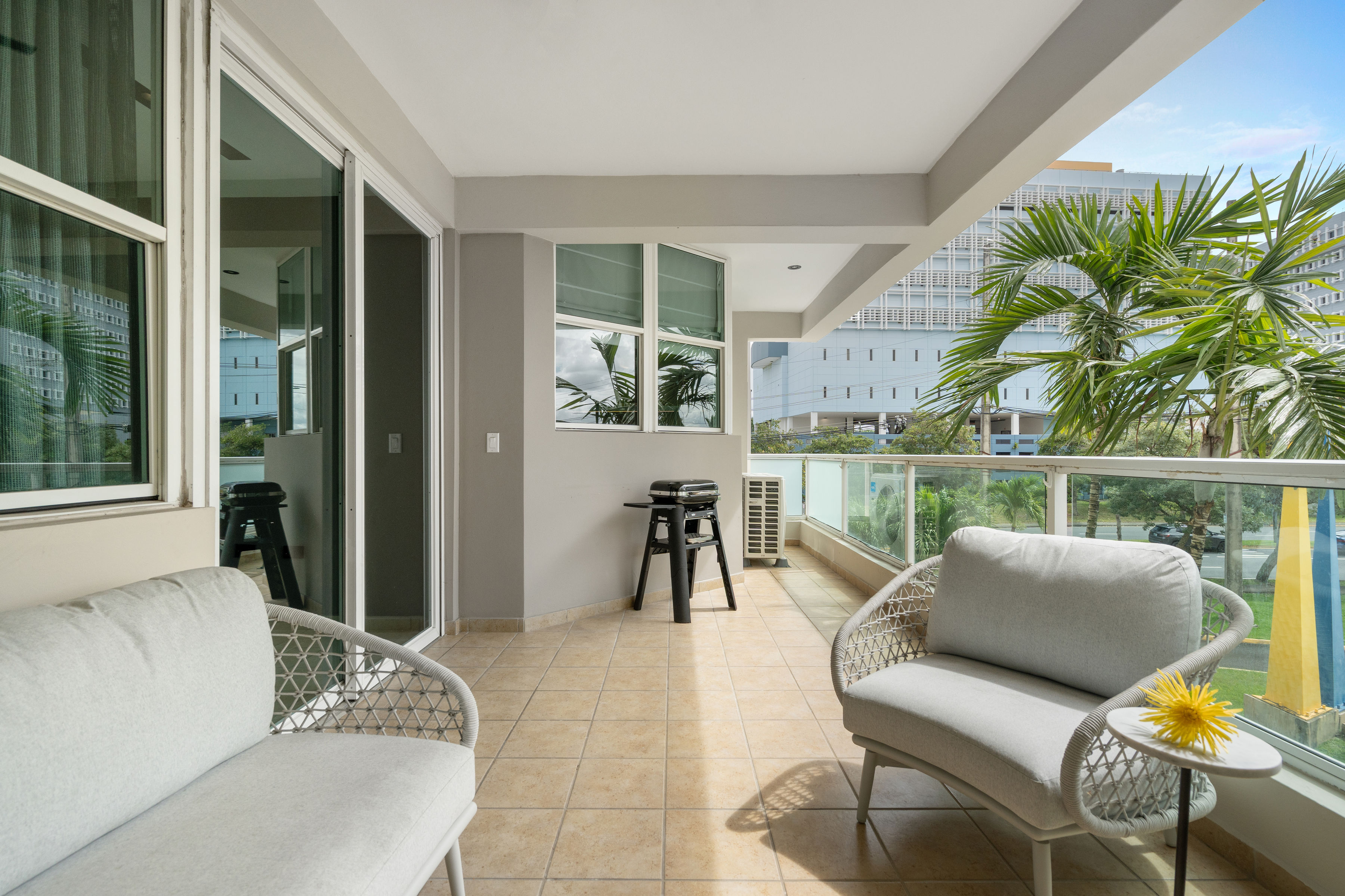 Spacious 2,411 square foot apartment layout showing seamless flow between rooms.