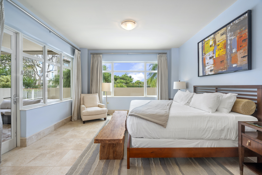 Plantation Village 2-108 spacious primary suite with outdoor views