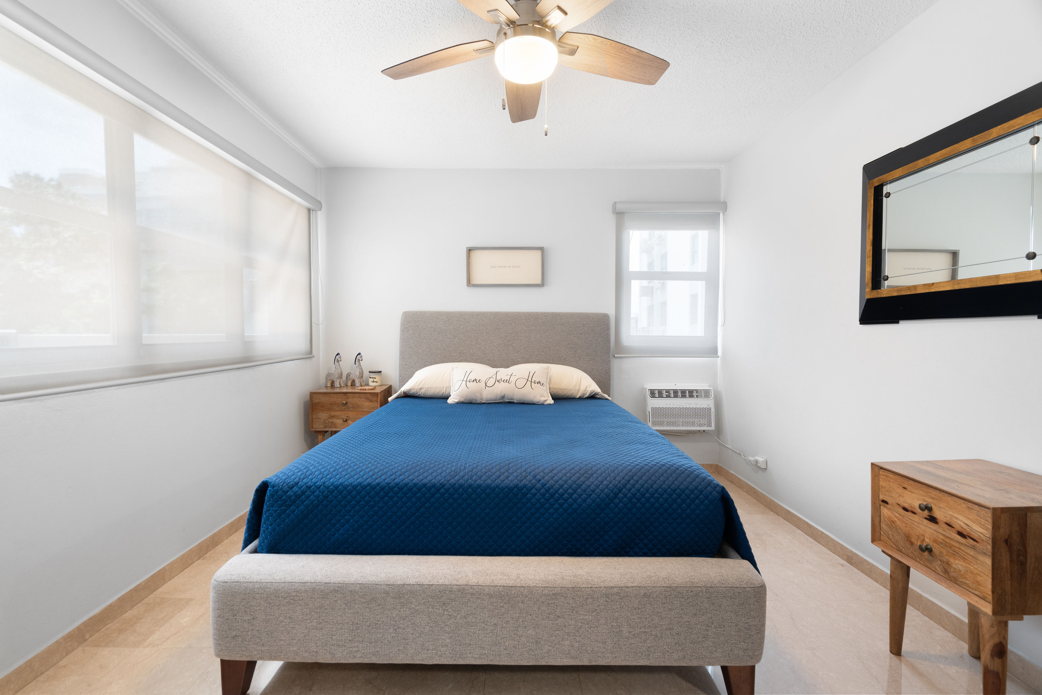 Kings Court 81 Condado | Secondary bedroom with large windows, natural light, and comfortable layout