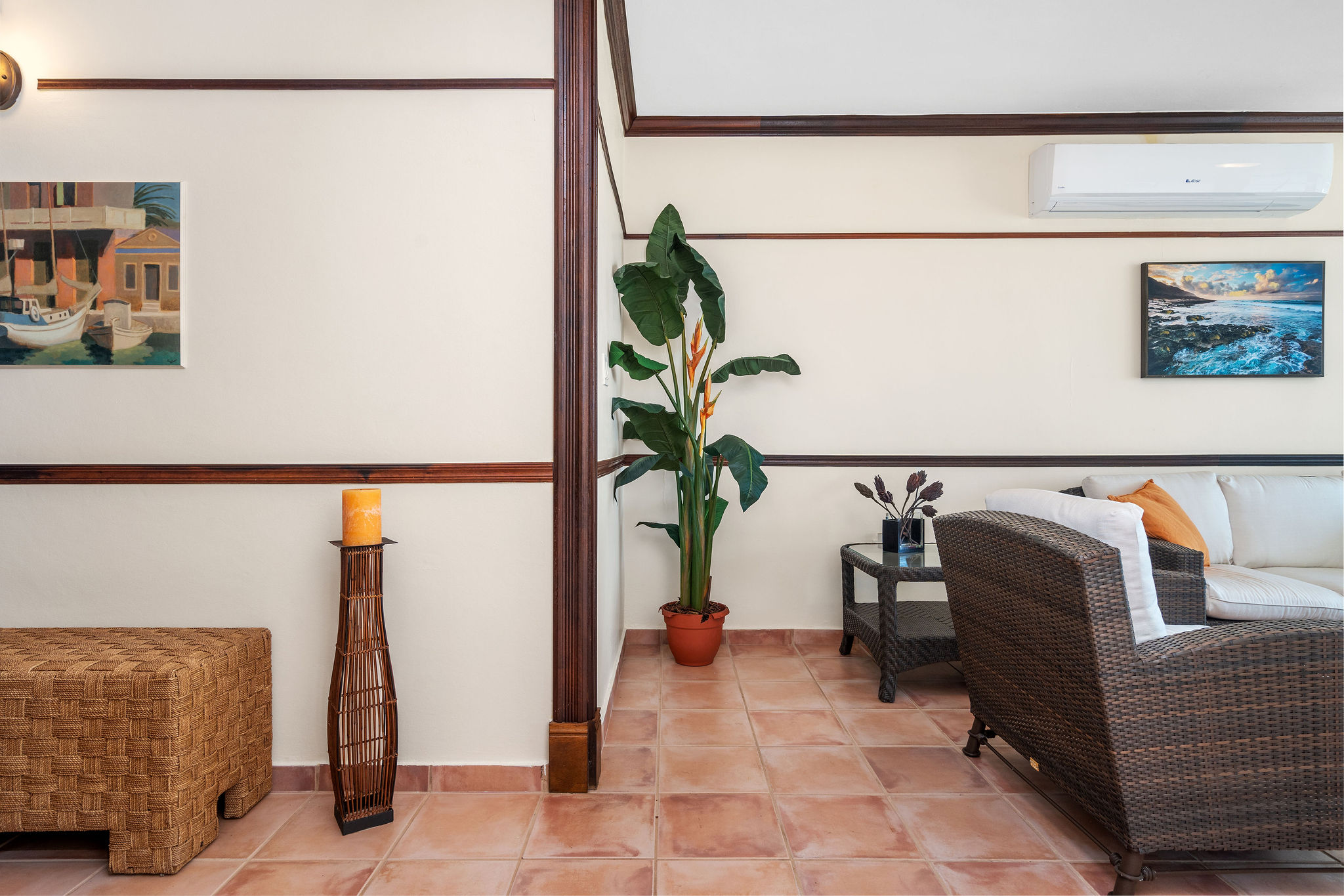 Royal Palm family room with warm natural light