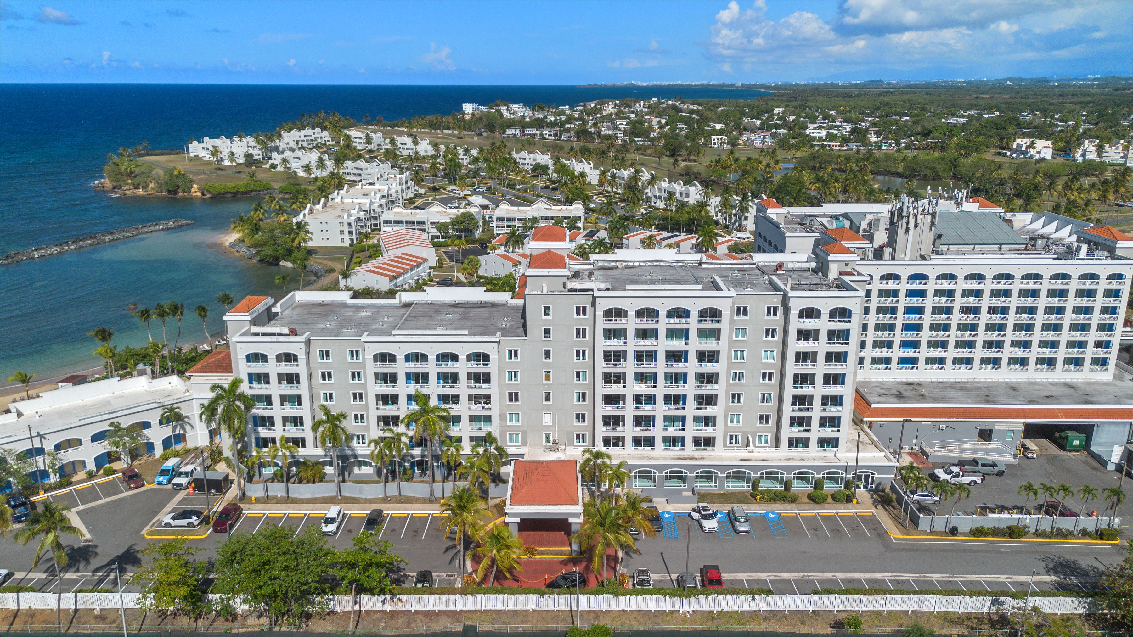 1. Embassy Villas, Dorado del Mar | Aerial view of the Embassy Suites resort and surrounding Dorado del Mar community