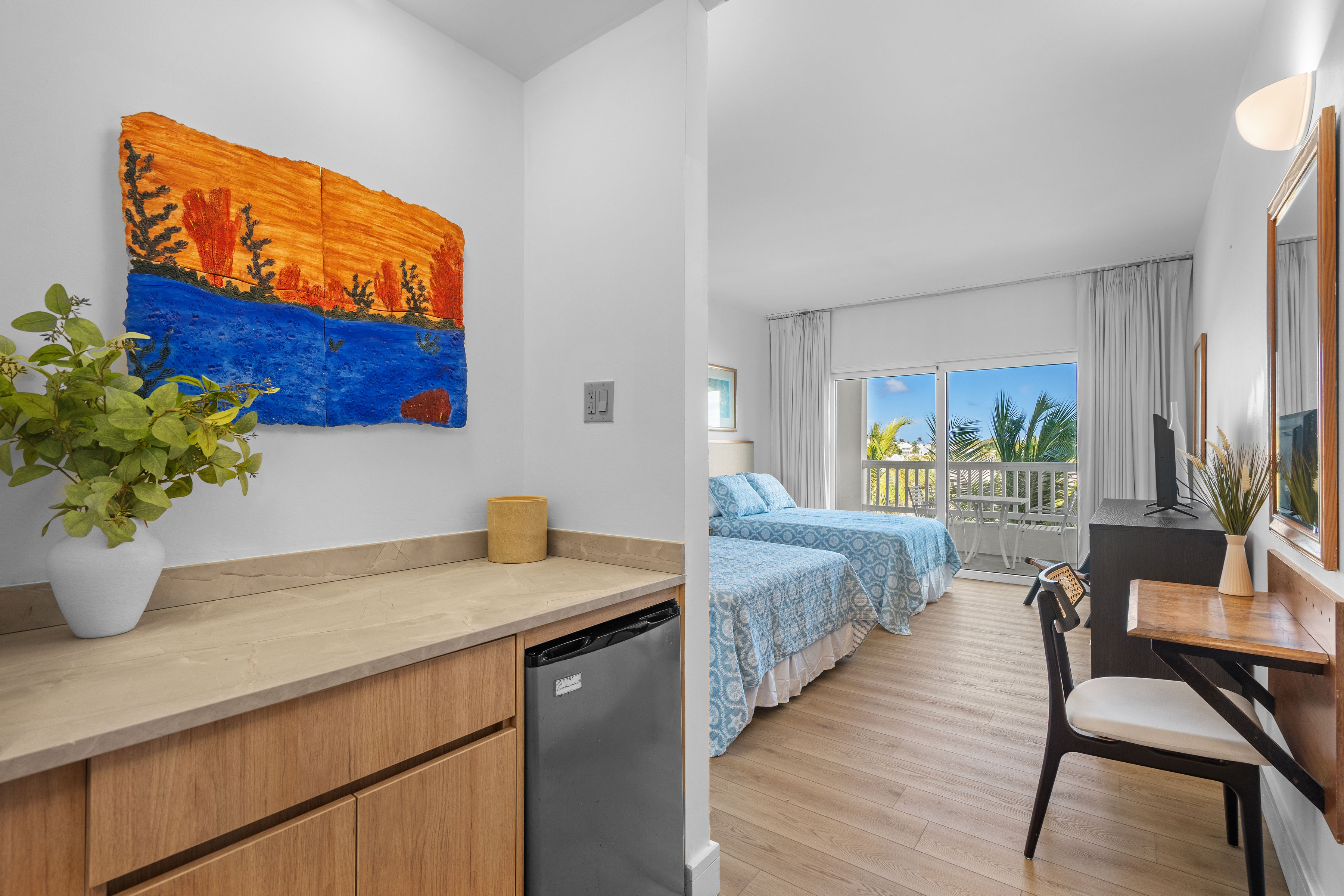 Embassy Villas, Dorado del Mar | Bedroom entry with built-in storage and natural light from the adjoining room
