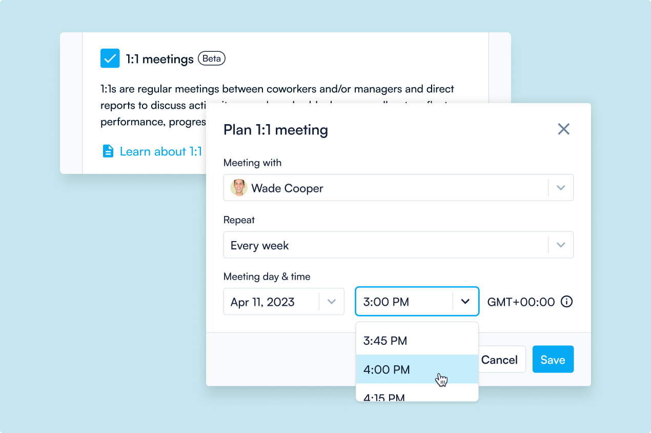 Carry out regular 1:1 meetings in Perdoo!