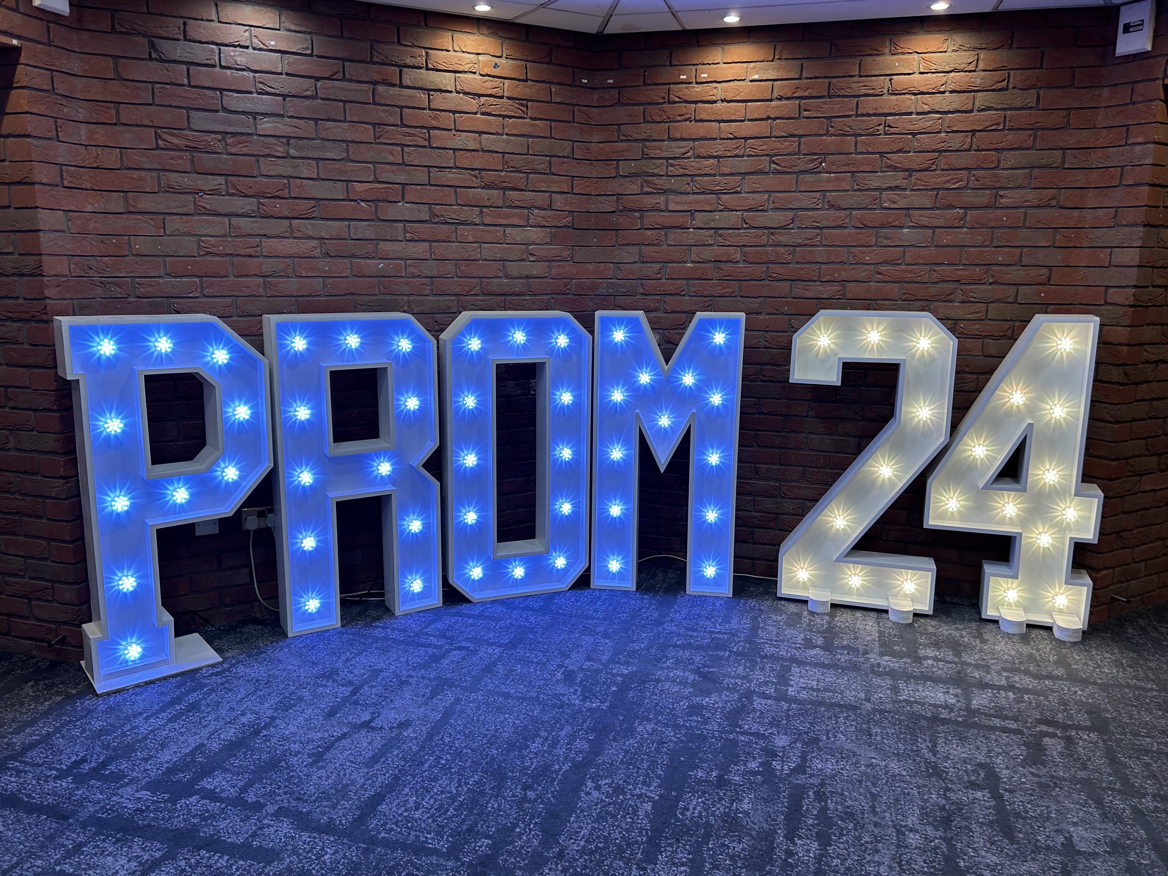 Prom LED Letters Hire Redditch Worcestershire