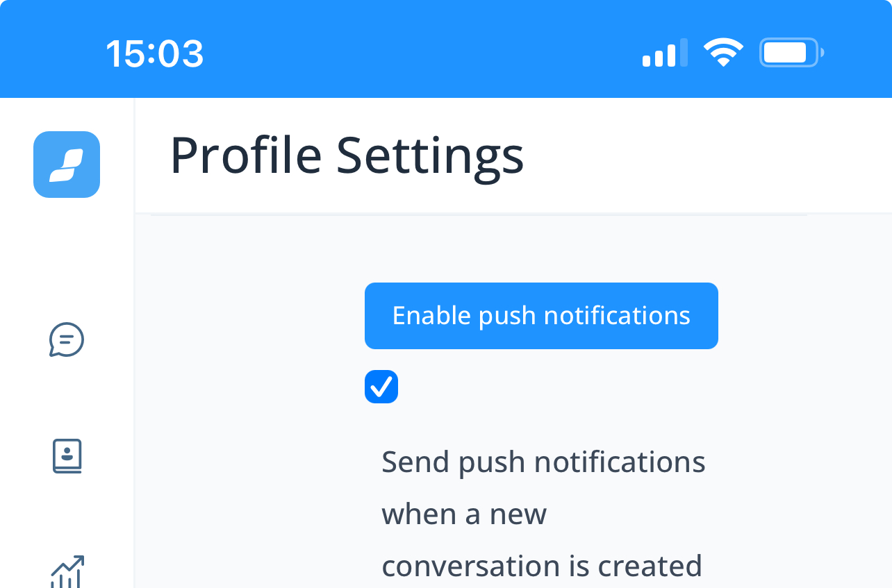Enable push notifications on the Plait app