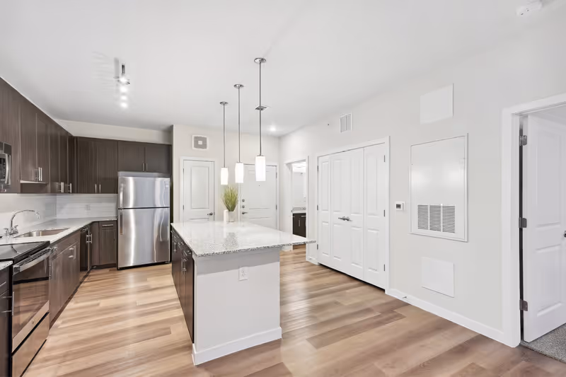 Kitchen and living room