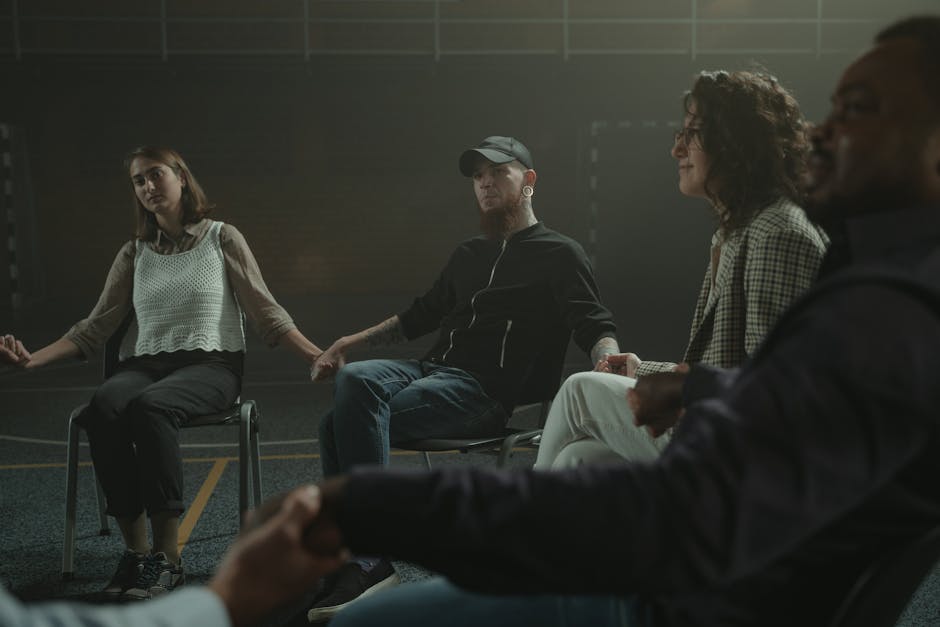 people in group therapy session sharing and supporting each other - Group therapy Southlake