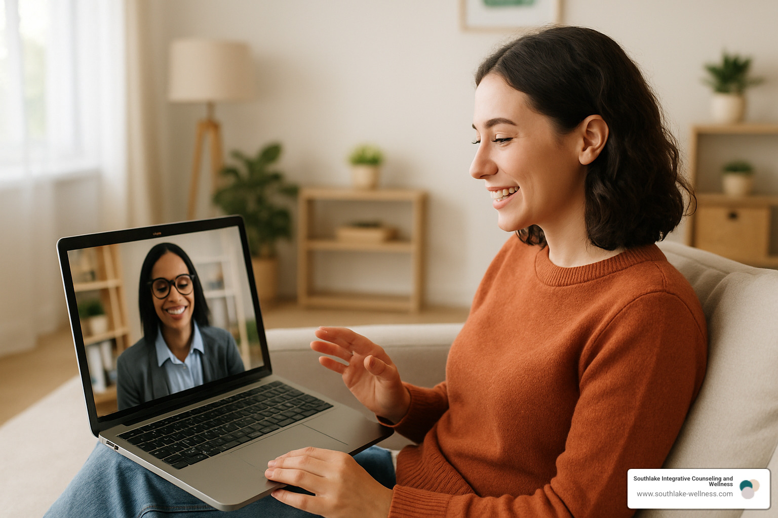Telehealth therapy session - Southlake mental health services