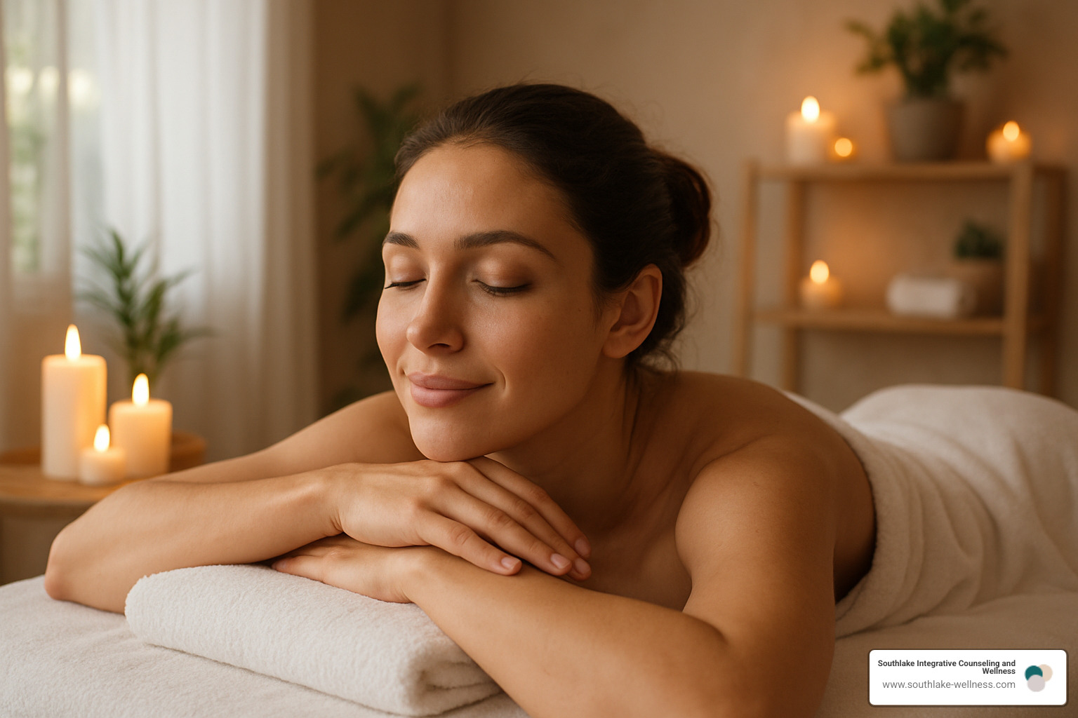 person looking relaxed and peaceful after massage - mind body flow massage