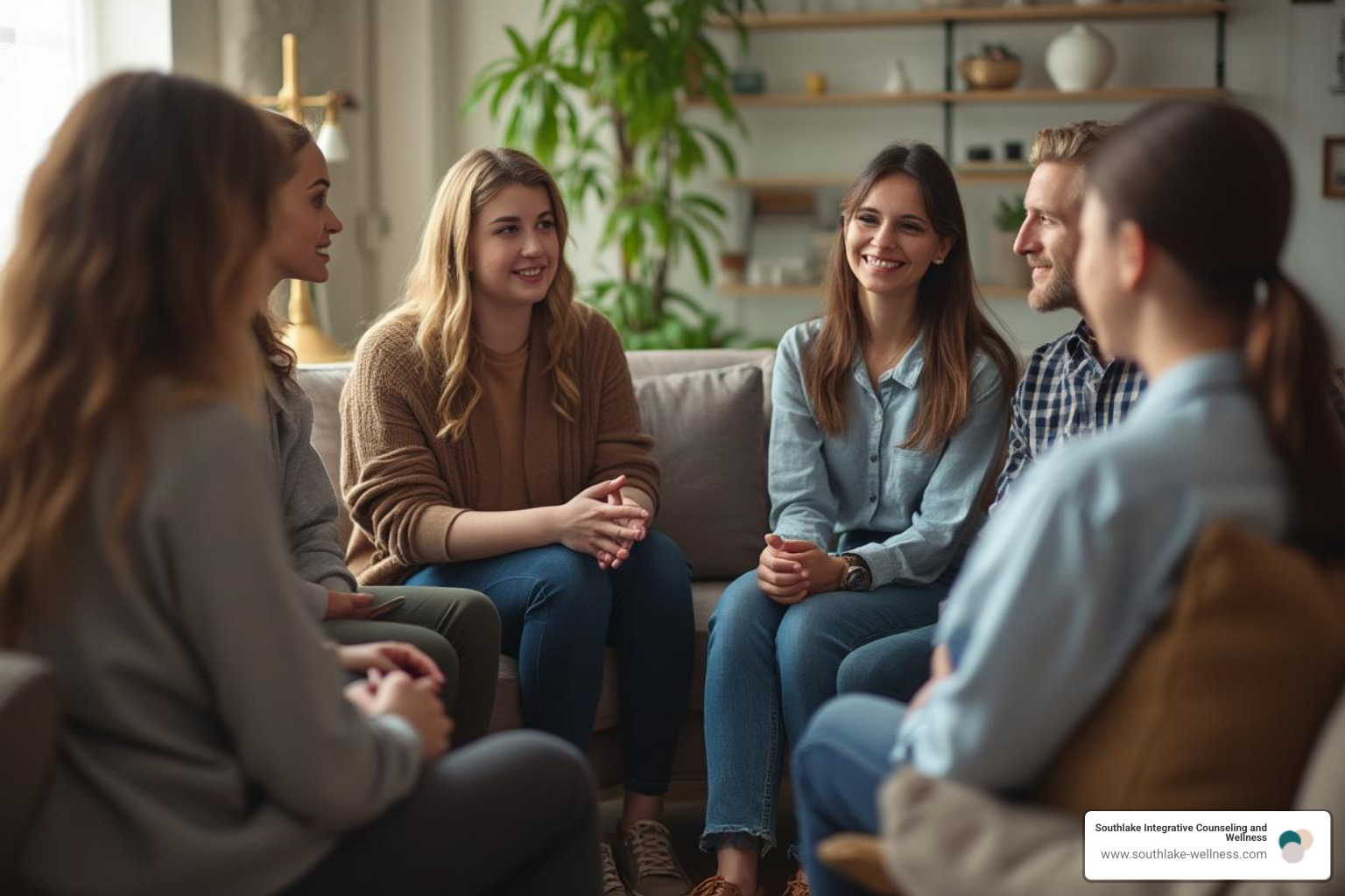 a counselor facilitating a discussion with a small group - small group counseling sessions