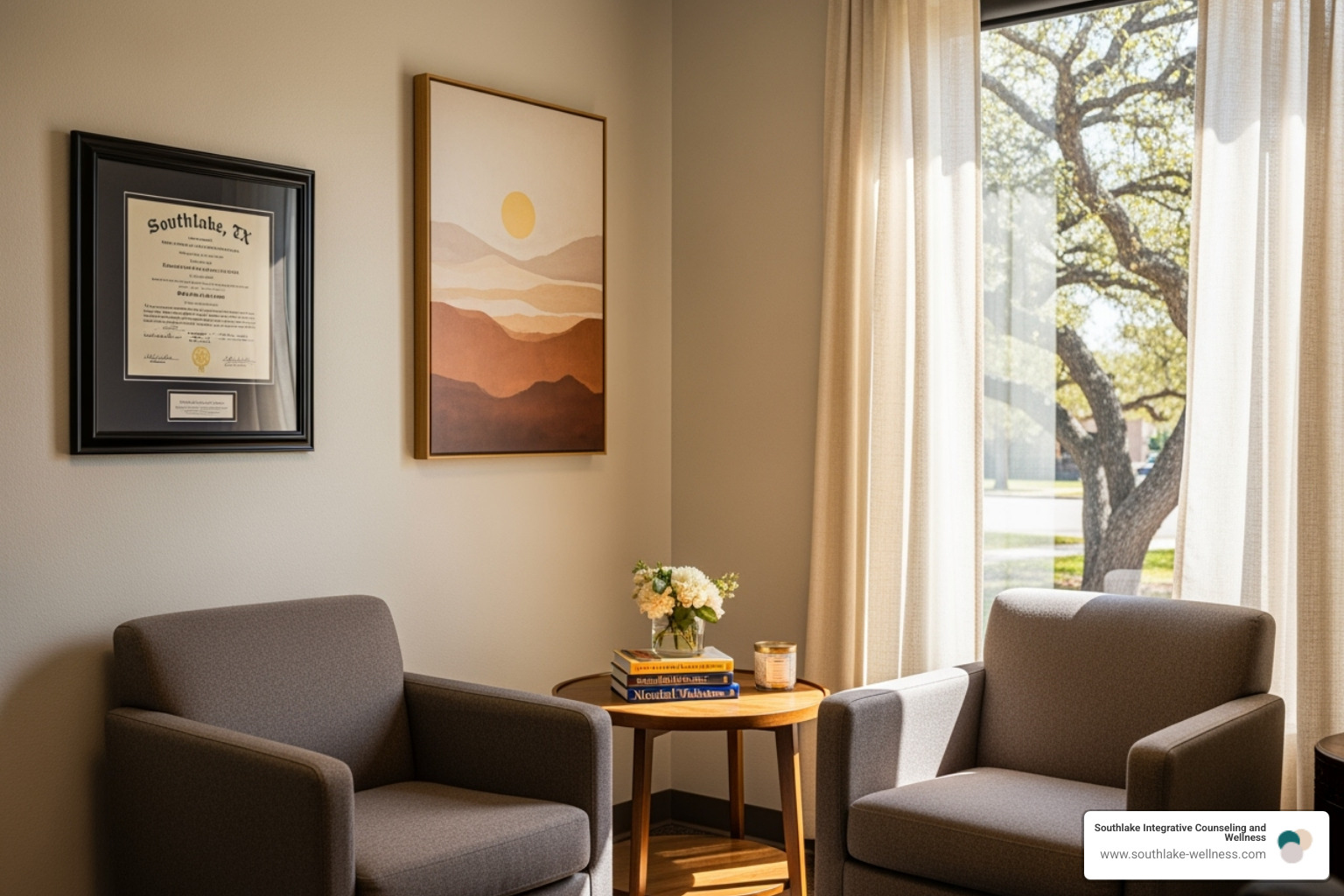 A person thoughtfully reviewing information on a laptop, researching therapist qualifications - therapists in southlake tx