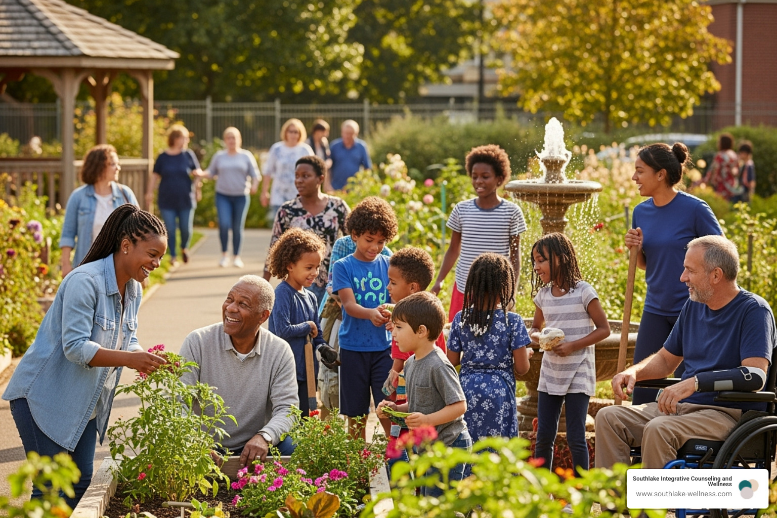 Diverse group of people, representing different ages and backgrounds - Mental health Southlake