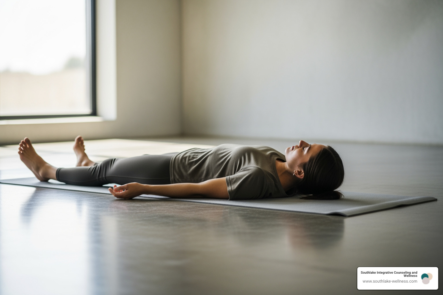 person illustrating the body scan meditation posture - mindfulness based therapy