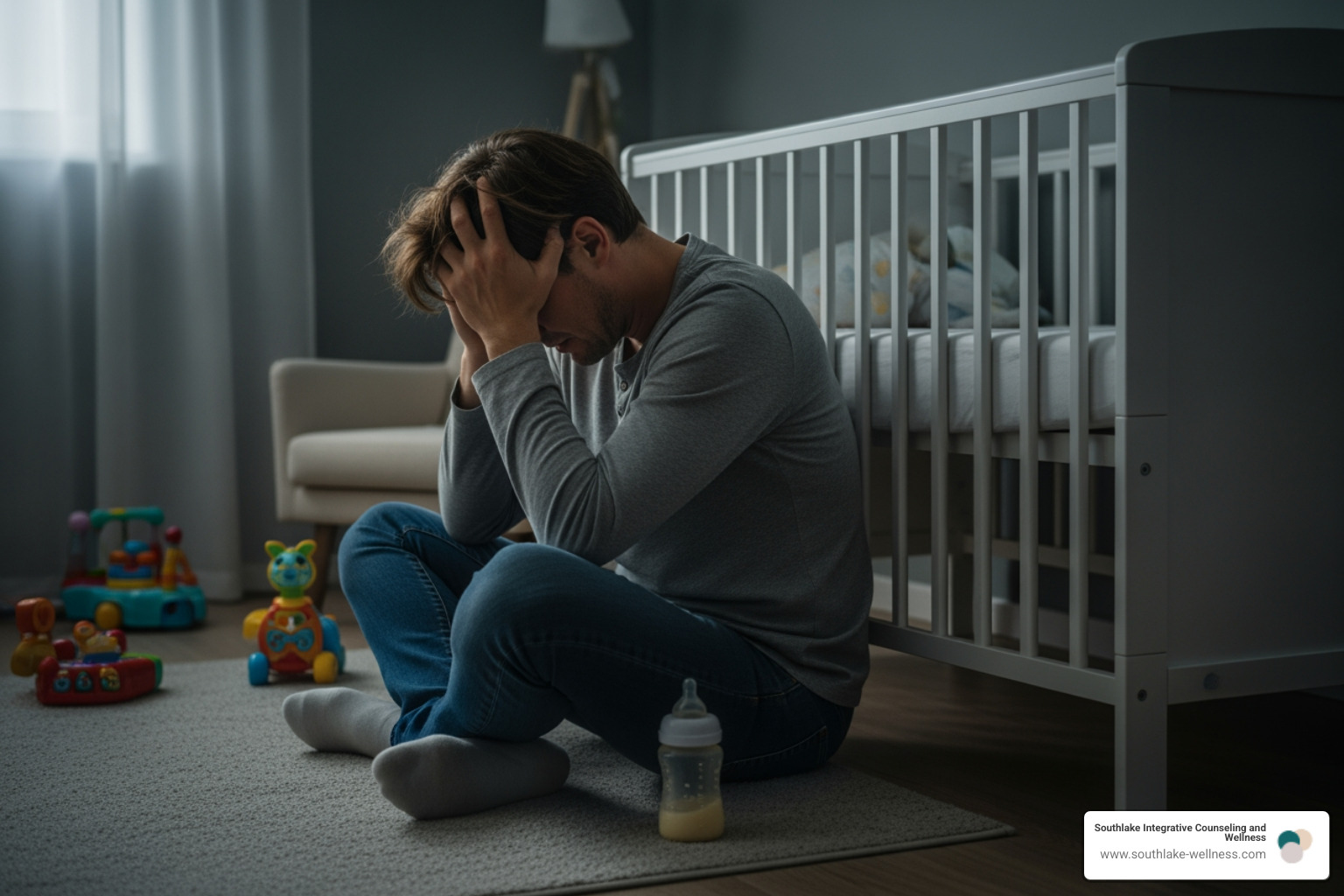 distressed person in nursery - Perinatal mental health