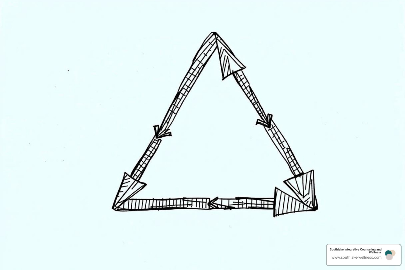 illustrating the CBT triangle - group therapy exercises for depression