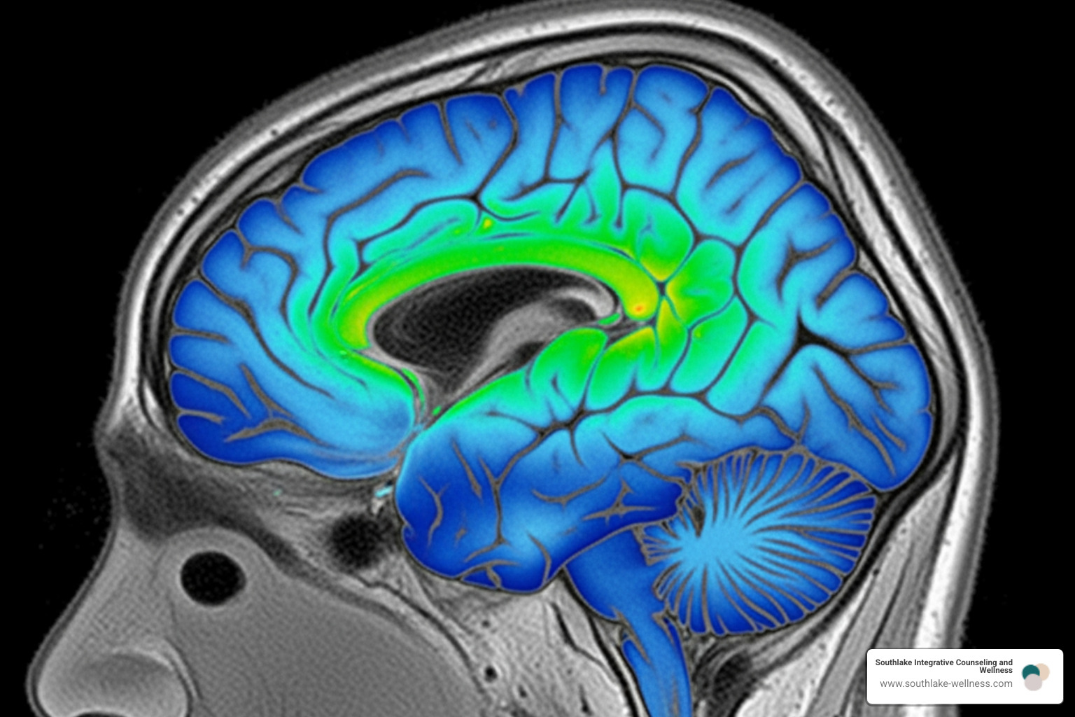 brain scan showing reduced stress levels - mindfulness based eating