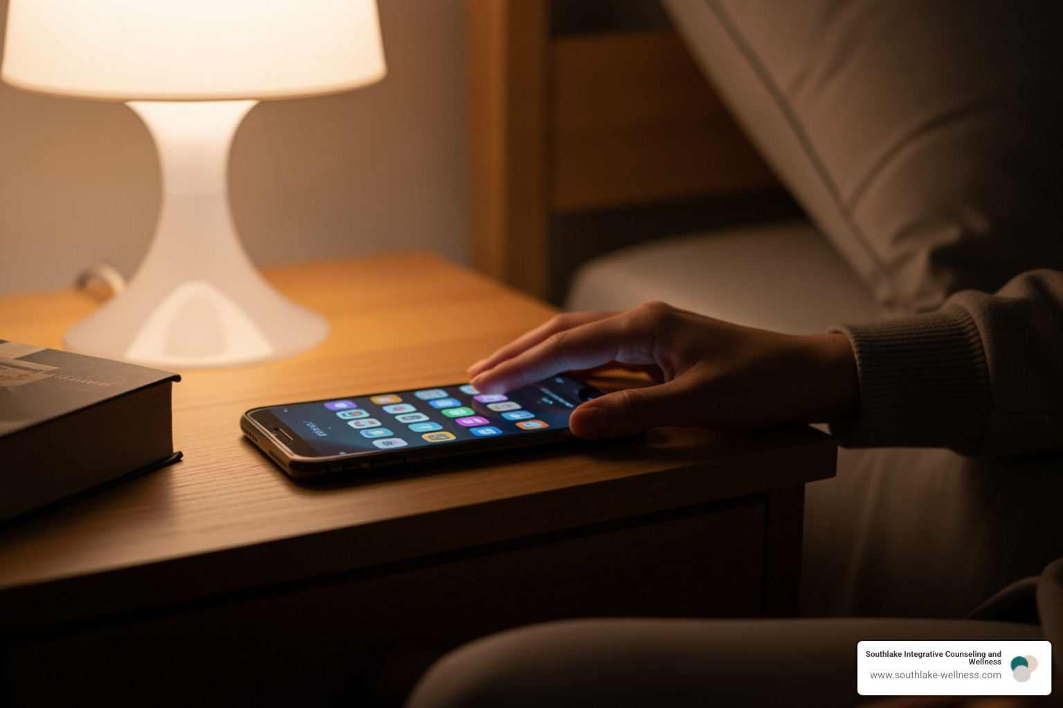 phone being put away before bed - guided sleep meditation for anxiety