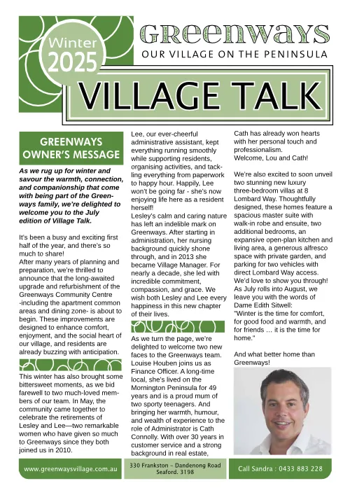 Village Talk – Winter 2025