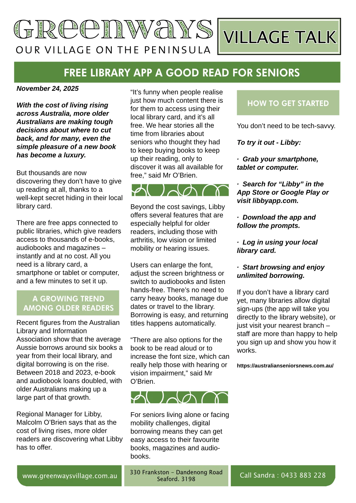 Village Talk – Spring 2025