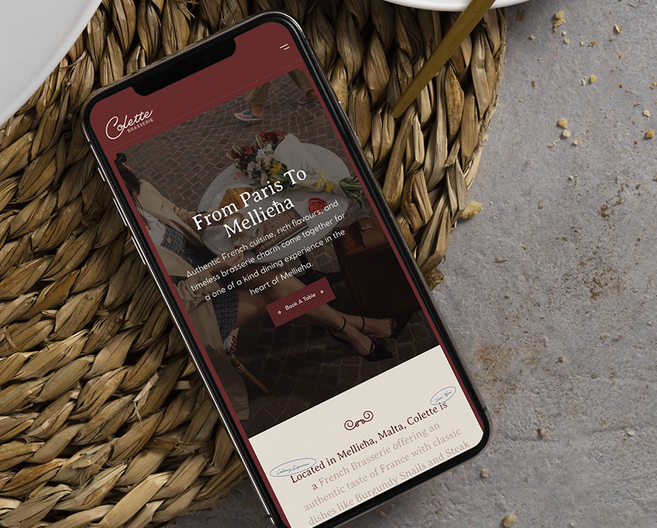 A mobile UI presentation of a hospitality branding project by MPiFY, designed for seamless digital experience