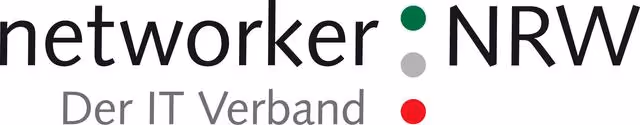 Networker NRW logo with colored dots in green, gray, and red, accompanied by the text 'Der IT Verband'.