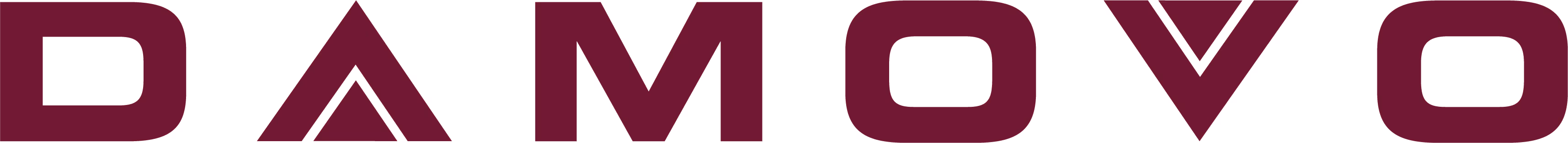 DAMOVO logo text in stylized maroon uppercase letters.
