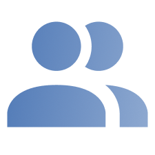 Icon of two abstract human figures representing users or a group.