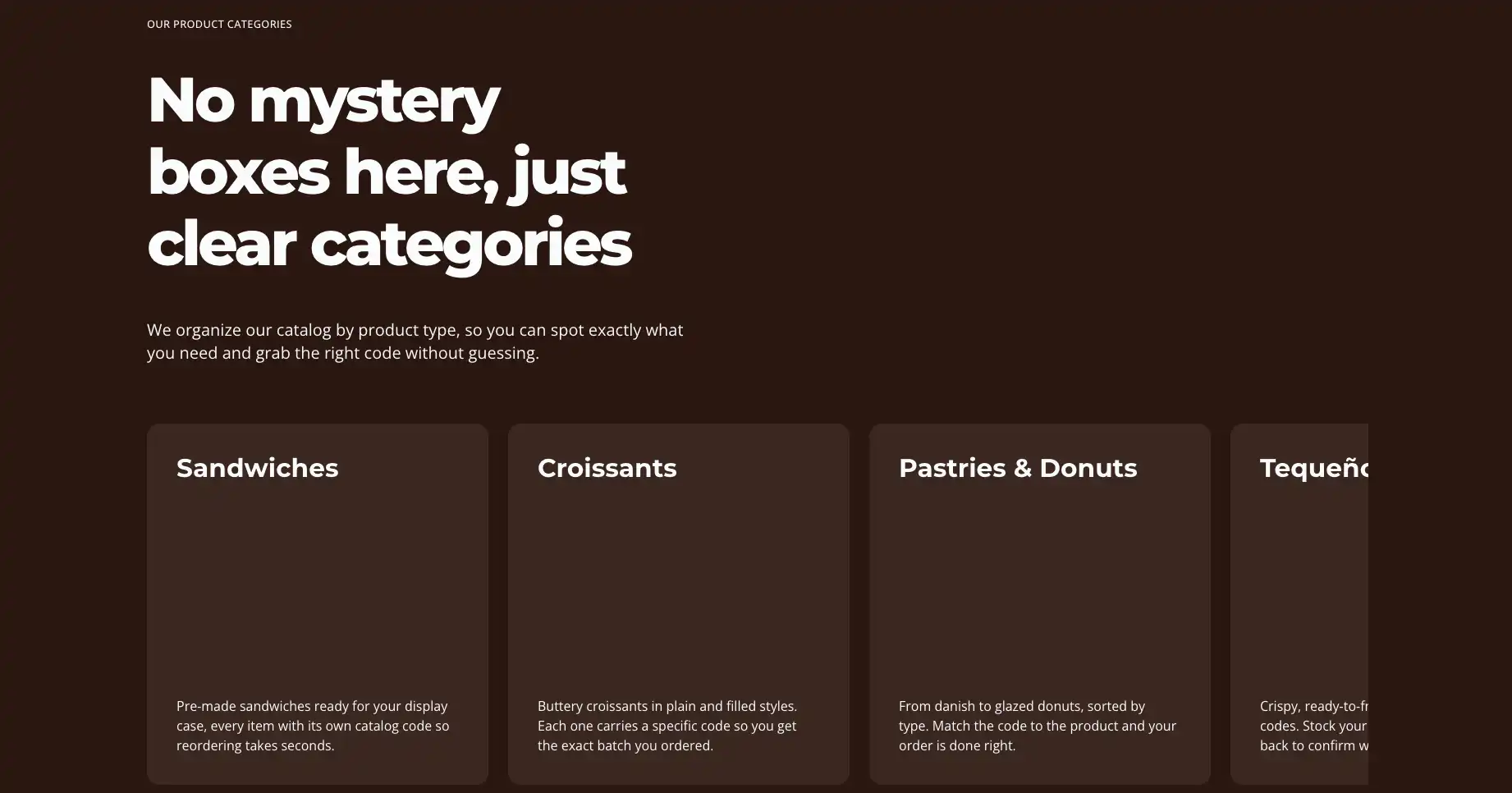 Wholesale Food Distributor products section