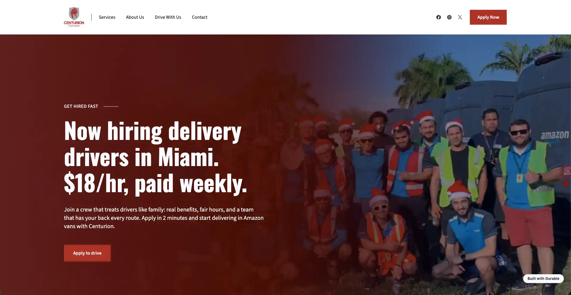Centurion Deliveries website homepage