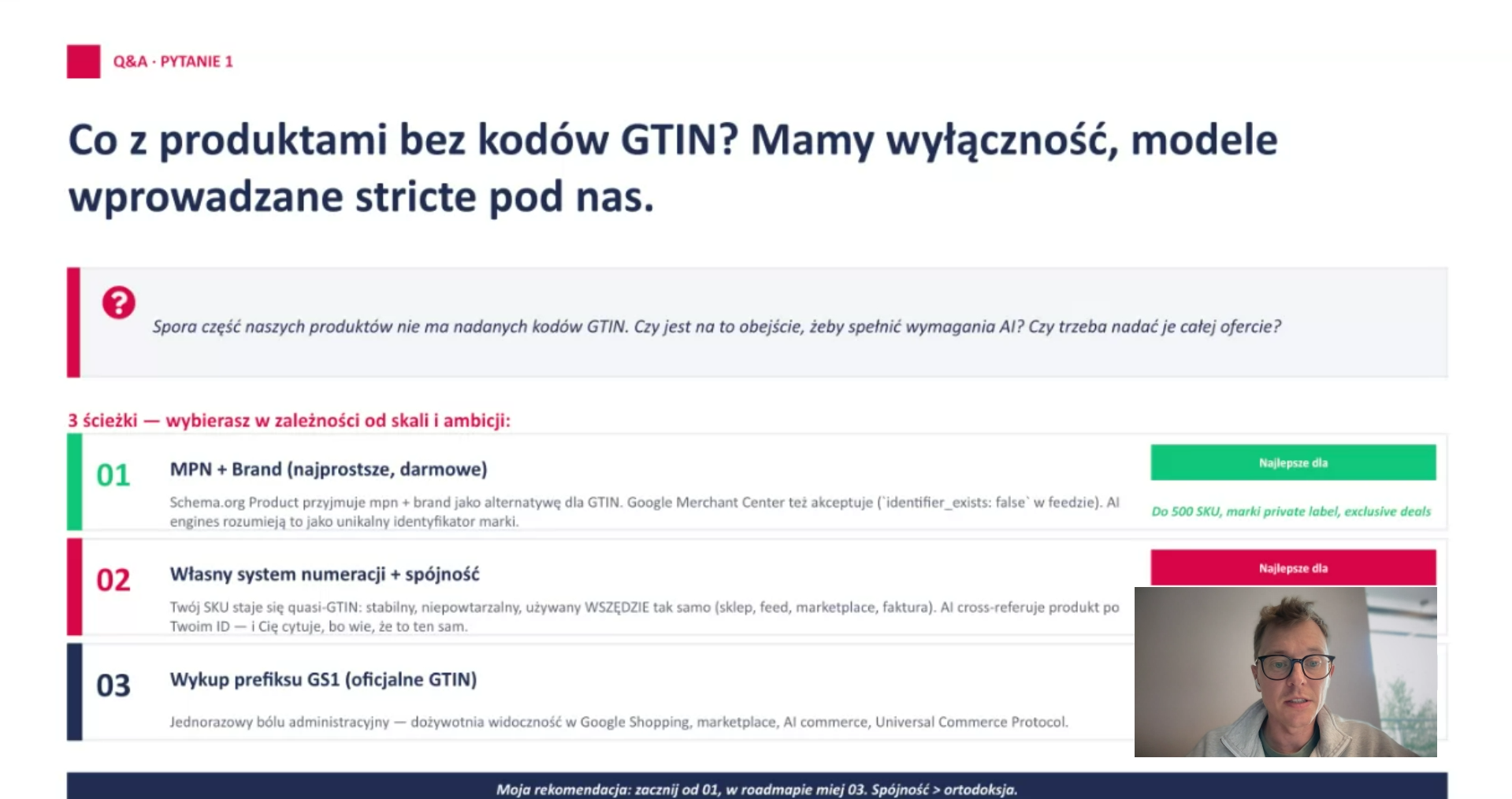 Slajd: ścieżki dla produktów bez GTIN z webinaru