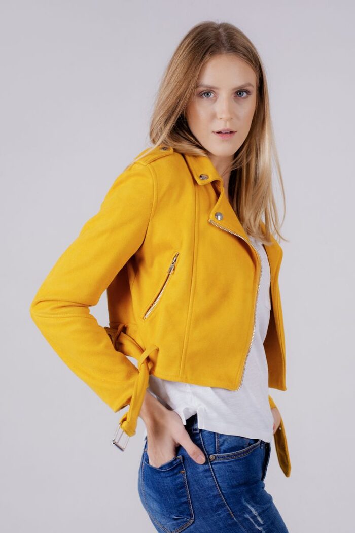 Master product photo of a yellow jacket used for marketing and branding content