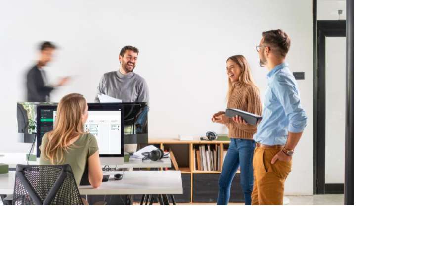 Team collaborating in an office, from the e-book