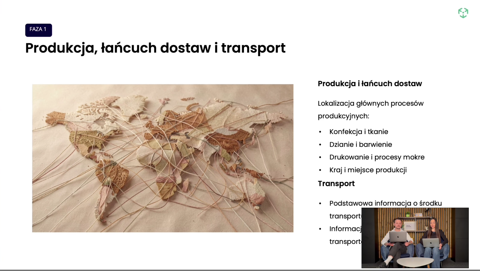Mapa świata z nici i tkanin symbolizująca globalny łańcuch dostaw fashion