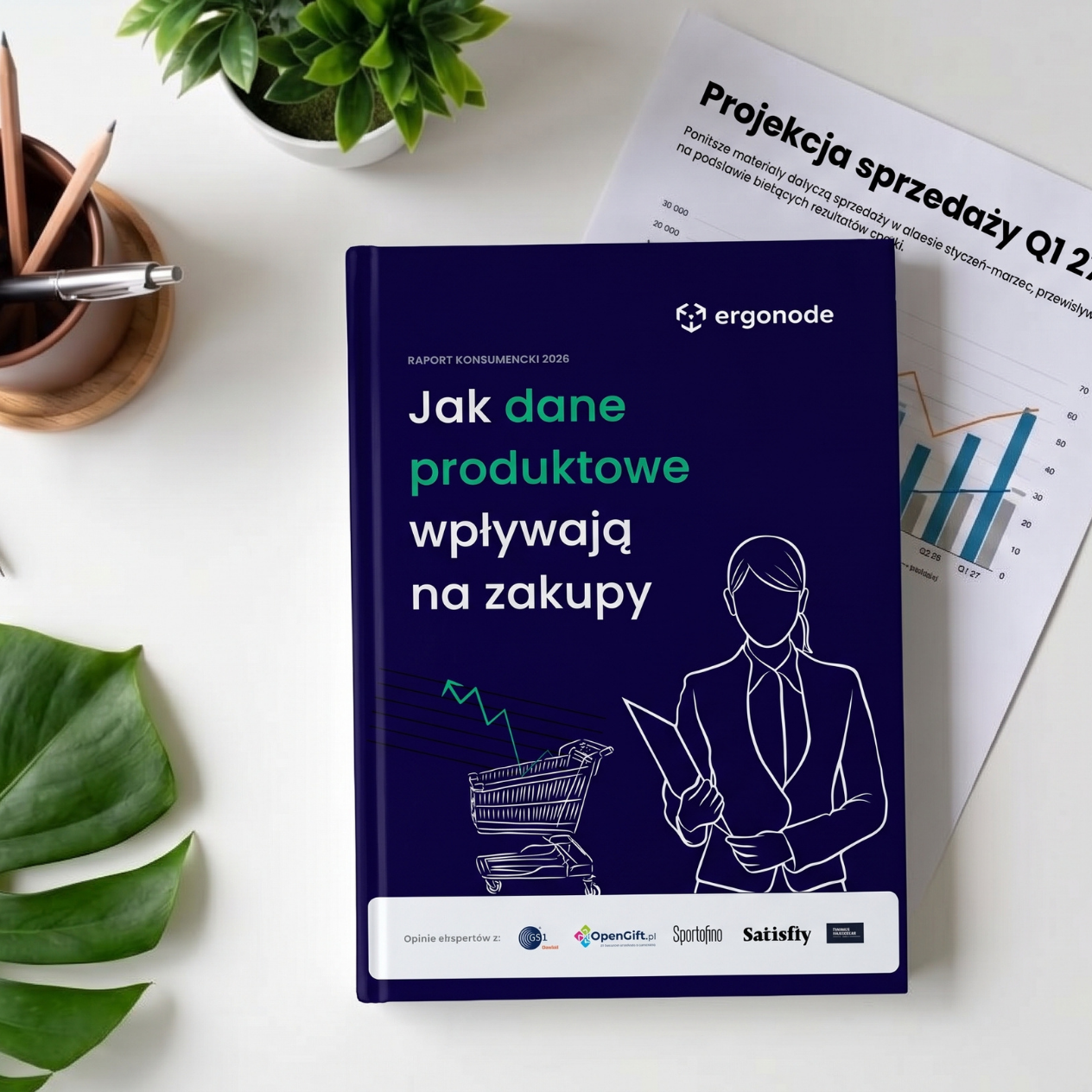 The cover reading "Jak dane produktowe wpływają na zakupy"