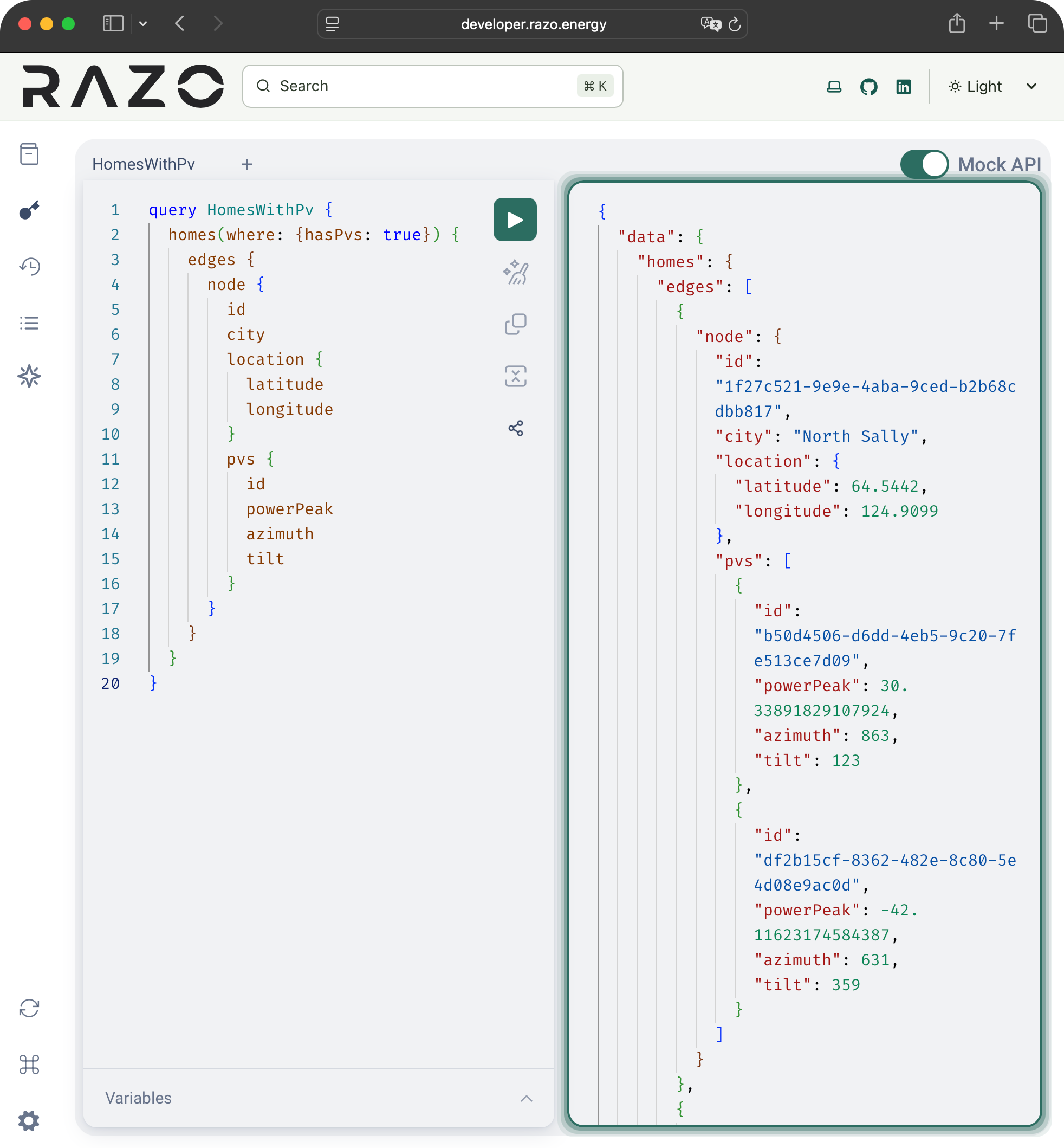 Remote house with solar panels