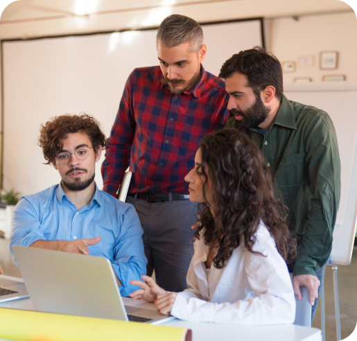 melissa and client happily discussing the client's needs on a couch