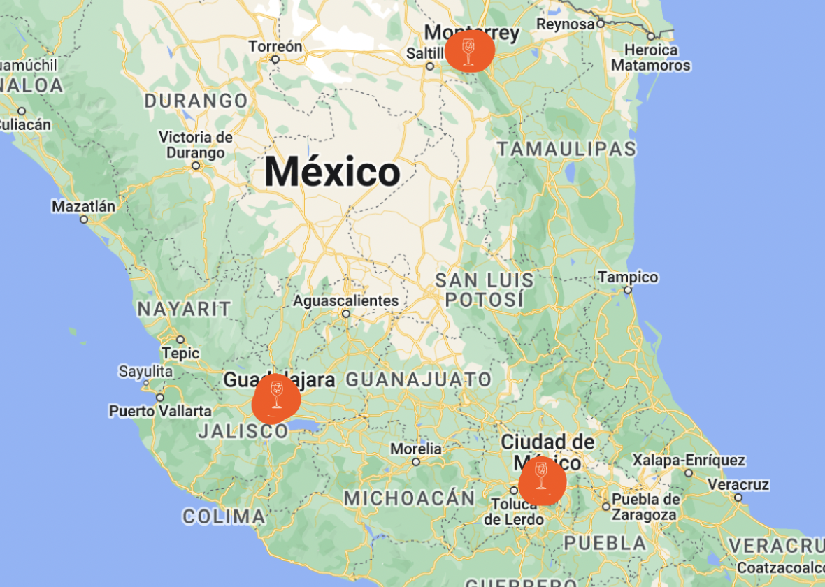 Mapa de lugares certificados aperol spritz
