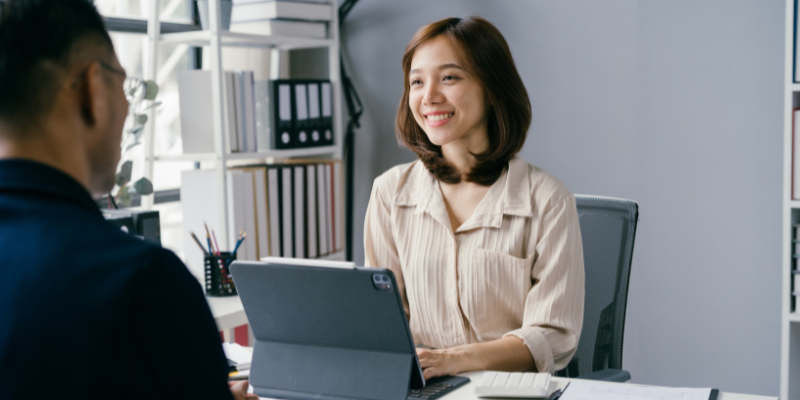 Advisor meeting with client after diversifying with Bizcap