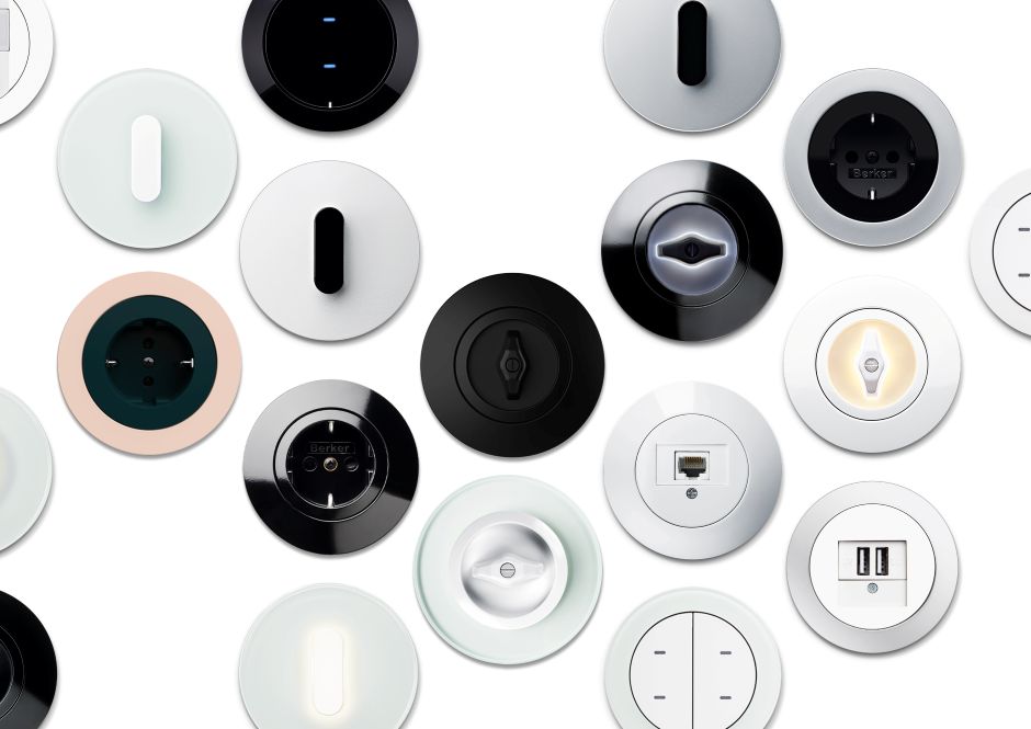 Runde Design Lichtschalter und Steckdosen